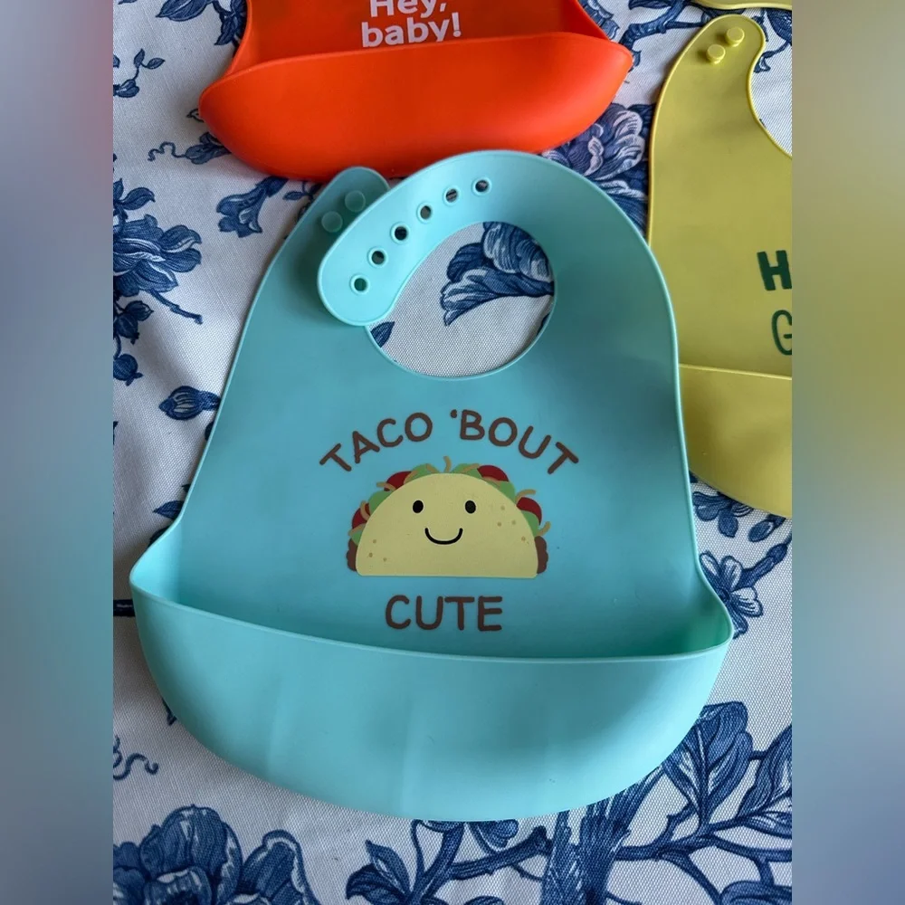 HB silicone baby bibs set of 3